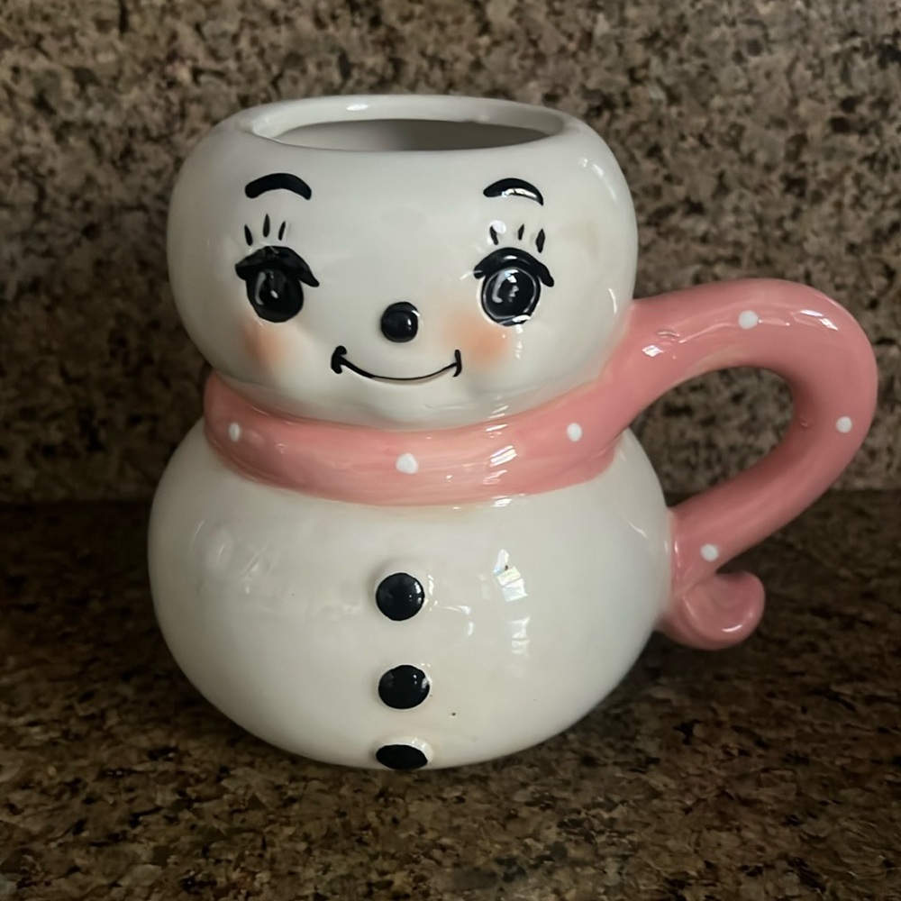 Johanna Parker Snowman Pink Winter Christmas Mug